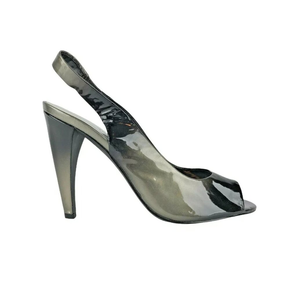 BCB Girls Womens Bg Allegro Black Cone Pump Heel Leather Open Toe Size‎ 8.5 B